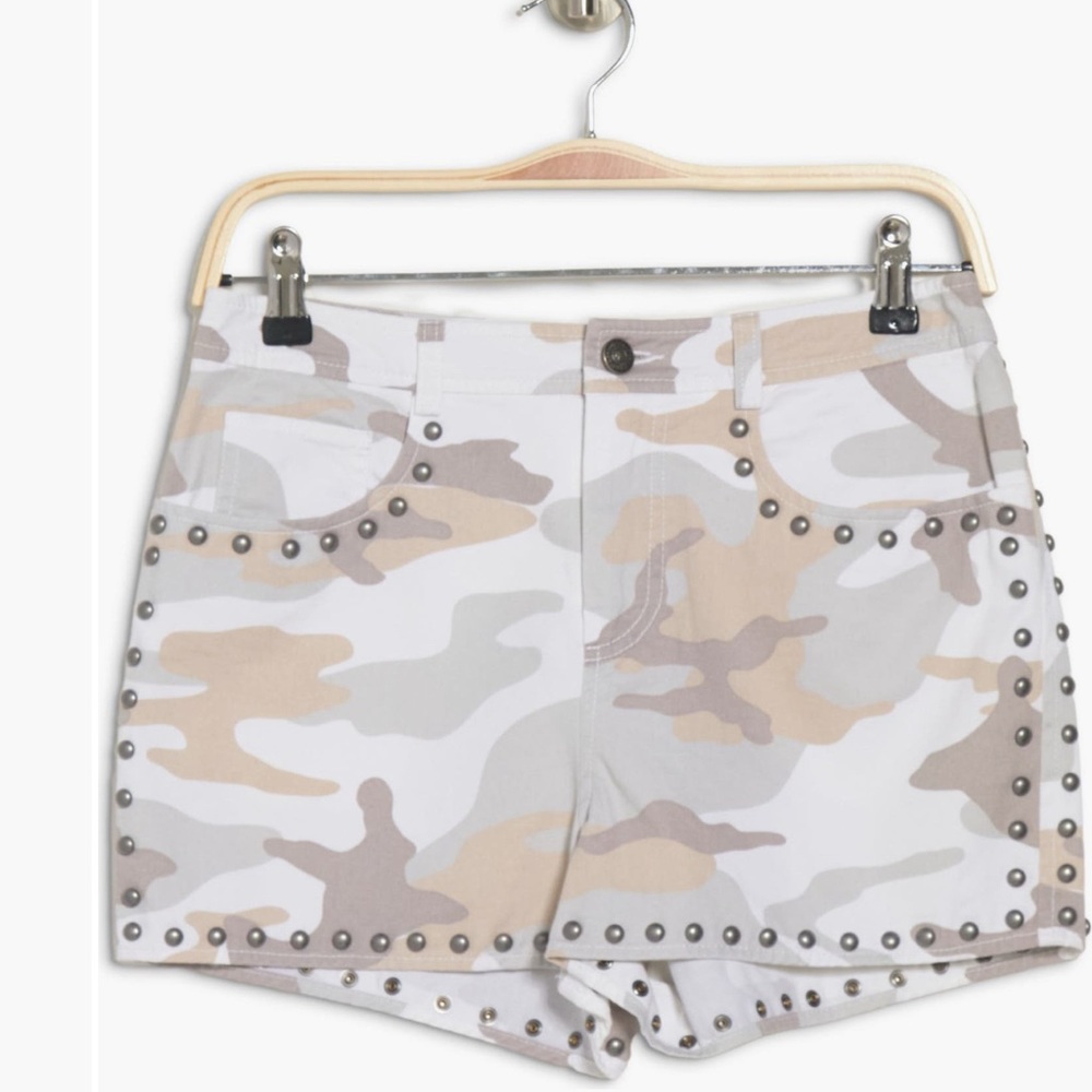 Cinq à Sept Ellie Camo Studded Shorts
